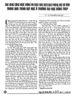 ứng dụng công nghệ thông tin khai thác hiệu quả phòng học bộ môn trong quá trình dạy học ở trường đại học đồng tháp