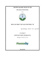 Báo cáo cơ sở thực tế dược học chuỗi nhà thuốc pharmacity