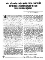 Một số phẩm chất nhân cách cần thiết đối với huấn luyện viên bóng đá việt nam trong giai đoạn hiện nay