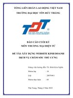 BÁO cáo CUỐI kỳ môn THƯƠNG mại điện tử đề tài xây DỰNG WEBSITE KINH DOANH DỊCH vụ CHĂM sóc THÚ CƯNG