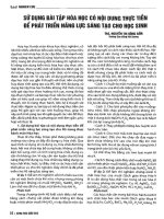 Sử dụng bài tập hoá học có nội dung thực tiễn để phát triển năng lực sáng tạo cho học sinh