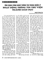 ứng dụng công nghệ thông tin trong quản lý hoạt động thông tin thư viện ngành giao dục