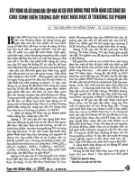 Xây dựng và sử dụng bài tập hoá vô cơ theo hướng phát triển năng lực sáng tạo cho sinh viên trong dạy học hoá học ở trường sư phạm
