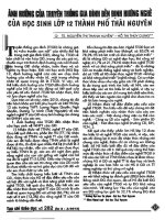 ảnh hưởng của truyền thống gia đình đến định hướng nghề của học sinh lớp 12 thành phố thái nguyên