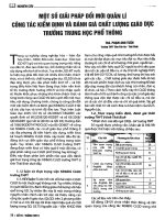 Một số giải pháp đổi mới quản lí công tác kiểm định và đánh giá chất lượng giáo dục trường trung học phổ thông