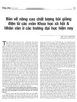 Bàn về nâng cao chất lượng bài giảng điện tử các môn khoa học xã hội  nhânvăn ở các trường đại học hiện nay