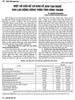 Một số vấn đề cơ bản về đào tạo nghề cho lao động nông thôn tỉnh bình thuận