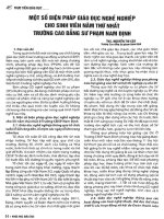 Một số biện pháp giáo dục nghề nghiệp cho sinh viên năm thứ nhất trường cao đẳng sư phạm nam định