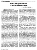 Vài nét về hệ thống giáo dục và giáo dục mầm non canada