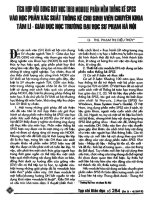 Tích hợp nội dung dạy học theo module phần mềm thống kê spss vào phần học xác suất thống kê cho sinh viên chuyên khoa tâm lí   giáo dục học trường đại học sư phạm hà nội