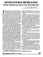 Một số vấn đề về xây dựng hệ thống thông tin thư viện trong trường đại học ở việt nam hiện nay