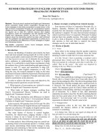 Humor strategies in English and Vietnamese sitcoms from pragmatic perspectives