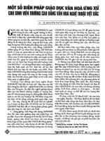 Một số biện pháp giáo dục văn hoá ứng xử cho sinh viên trường cao đẳng văn hoá nghệ thuật việt bắc