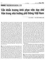 Cần khẩn trương khôi phục việc dạy chữ hán trong nhà trường phổ thông việt namcần khẩn trương khôi phục việc dạy chữ hán trong nhà trường phổ thông việt nam