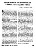 Vận dụng quan điểm tích hợp trong dạy học ở trường trung học phổ thông