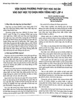 Vận dụng phương pháp dạy học dự án vào dạy học tự chọn môn tiếng việt lớp 4