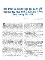 Bàn thêm về những tiêu chí đánh giá một tiết dạy hiệu quả ở cấp phổ thông theo hướng đổi mới