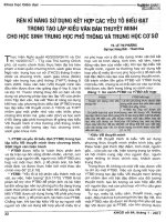 Rèn kĩ năng sử dụng kết hợp các yếu tố biểu đạt trong tạo lập kiểu văn bản thuyết minh cho học sinh trung học phổ thông và trung học cơ sở