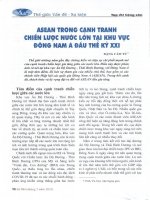Asean trong cạnh tranh chiến lược nước lớn tại khu vực đông nam á đầu thế kỷ XXI