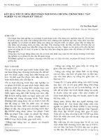 Kết quả tối ưu hóa một phần nội dung chương trình thực tập nghiệp vụ sư phạm mỹ thuật