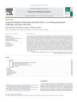 Common methods of measuring ‘informed choice’ in screening participation: challenges and future directions