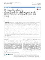 C3 mesangial proliferative glomerulonephritis initially presenting with atypical hemolytic uremic syndrome: a case report