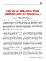 Nhận diện một số thách thức đối với môi trường an ninh khu vực đông nam á