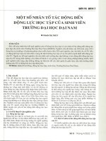 Một số nhân tố tác động đến động lực học tập của sinh viên trường đại học đại nam