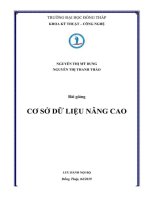 Bài giảng Cơ sở dữ liệu nâng cao - ĐH Đồng Tháp