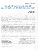 Pháp luật việt nam về định giá sáng chế nhận diện những bất cập và kiến nghị hoàn thiện