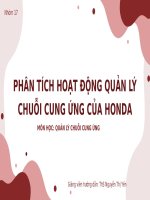 Slide thuyết trinh Phân tích hoạt động quản lý chuỗi cung ứng của Honda