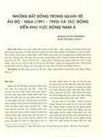 Những bất đồng trong quan hệ ấn độ   nga (1991   1993) và tác động đến khu vực đông nam á