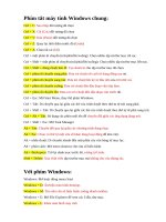 Phím tắt máy tính windows