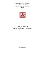 THỰC HÀNH HOÁ HỌC PHÂN TÍCH DTU