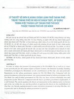 Lý thuyết về đơn vị hành chính lãnh thổ thành phố thuộc thành phố và vấn đề nhận thức, áp dụng trong việc thành lập thành phố thủ đức thuộc thành phố hồ chí minh