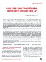 Hoàn thiện cơ chế tự chủ tài chính đối với đơn vị sự nghiệp công lập