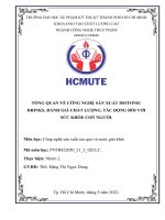 TIỂU LUẬN CUỐI kỳ NHÓm2 TỔNG QUAN về CÔNG NGHỆ sản XUẤT ISOTONIC DRINKS  ĐÁNH GIÁ CHẤT LƯỢNG, tác ĐỘNG đối với sức KHỎE CON NGƯỜI
