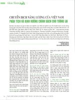 Chuyển dịch năng lượng của việt nam phân tích vì định hướng chính sách cho tương lai