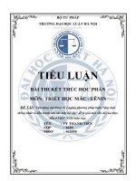 Tiểu luận triết học mác Tiểu luận triết học vận dụng quy luật đấu tranh giữa các mặt đối lập vào 1 vấn đề thực ti