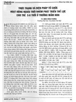 Thực trạng và biện pháp tổ chức hoạt động ngoài trời nhằm phát triển thể lực cho trẻ 5 6 tuổi ở trường mầm non