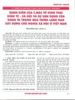 Quan điểm của c mác về hình thái kinh tế   xã hội và sự vận dụng của đảng ta trong quá trình lãnh đạo xây dựng chủ nghĩa xã hội ở việt nam