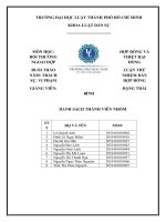 MÔN học hợp ĐỒNG và bồi THƯỜNG THIỆT hại NGOÀI hợp ĐỒNG BUỔI THẢO LUẬN THỨ năm TRÁCH NHIỆM dân sự, VI PHẠM hợp ĐỒNG