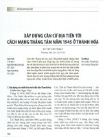 Xây dựng căn cứ địa tiến tới cách mạng tháng tám năm 1945 ở thanh hóa
