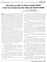 Đặc điểm lao động sư phạm và khung chuẩn nghiệp vụ sư phạm giáo viên trung cấp chuyên nghiệp