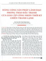 Đảng cộng sản pháp lãnh đạo phong trào đấu tranh của giai cấp công nhân thời kỳ chiến tranh lạnh