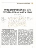 Xây dựng nông thôn mới (2008 2021) chủ trương, sự chỉ đạo 164 một số kết quả