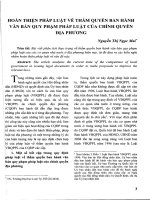 Hoàn thiện pháp luật về thẩm quyền ban hành văn bản quy phạm pháp luật của chính quyền địa phương