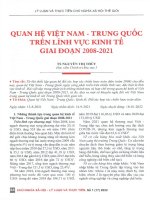 Quan hệ việt nam   trung quốc trên lĩnh vực kinh tế gia đoạn 2008 2021