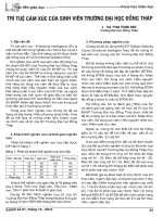 Trí tuệ cảm xúc của sinh viên trường đại học đồng tháp