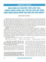 Bảo đảm sự chuyển tiếp liên tục, vững vàng giữa các thế hệ cán bộ theo tinh thần nghị quyết đại hội XIII của đảng